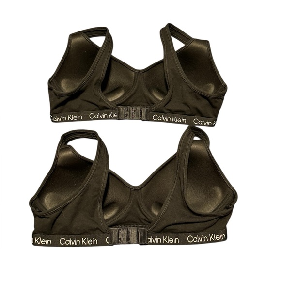 Calvin Klein Lightly Padded Bralette Lot Of 2 Bras Small Black Seamless Stretch - Picture 5 of 9